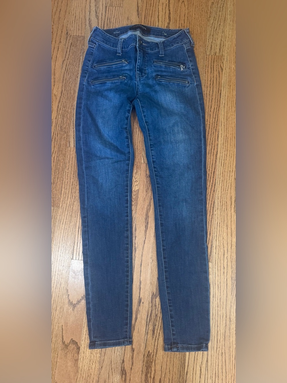 Liverpool Blue Skinny Jeans with Front Zips